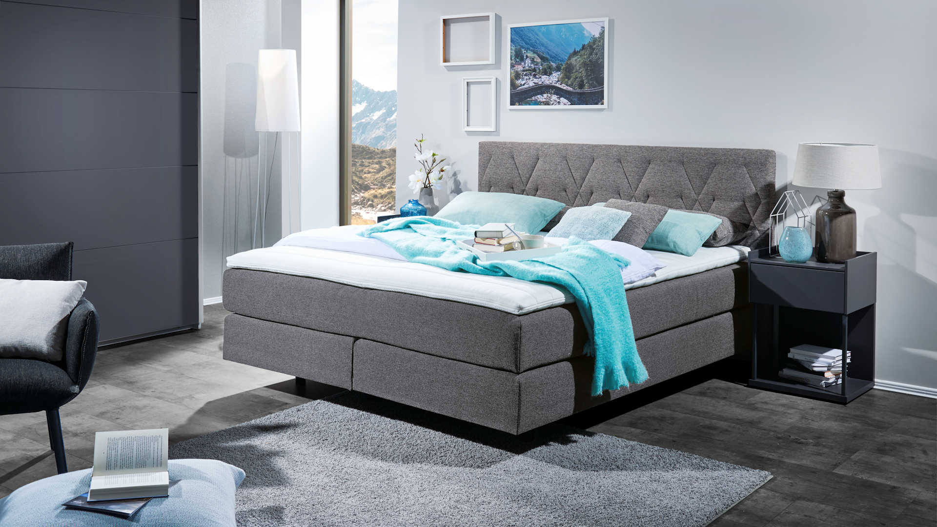 Boxspringbett Z20827 - 180x200 cm, Stoffbezug