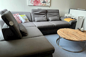 Wohnlandschaft Sofa Garnitur mit Boxspring, anthrazit