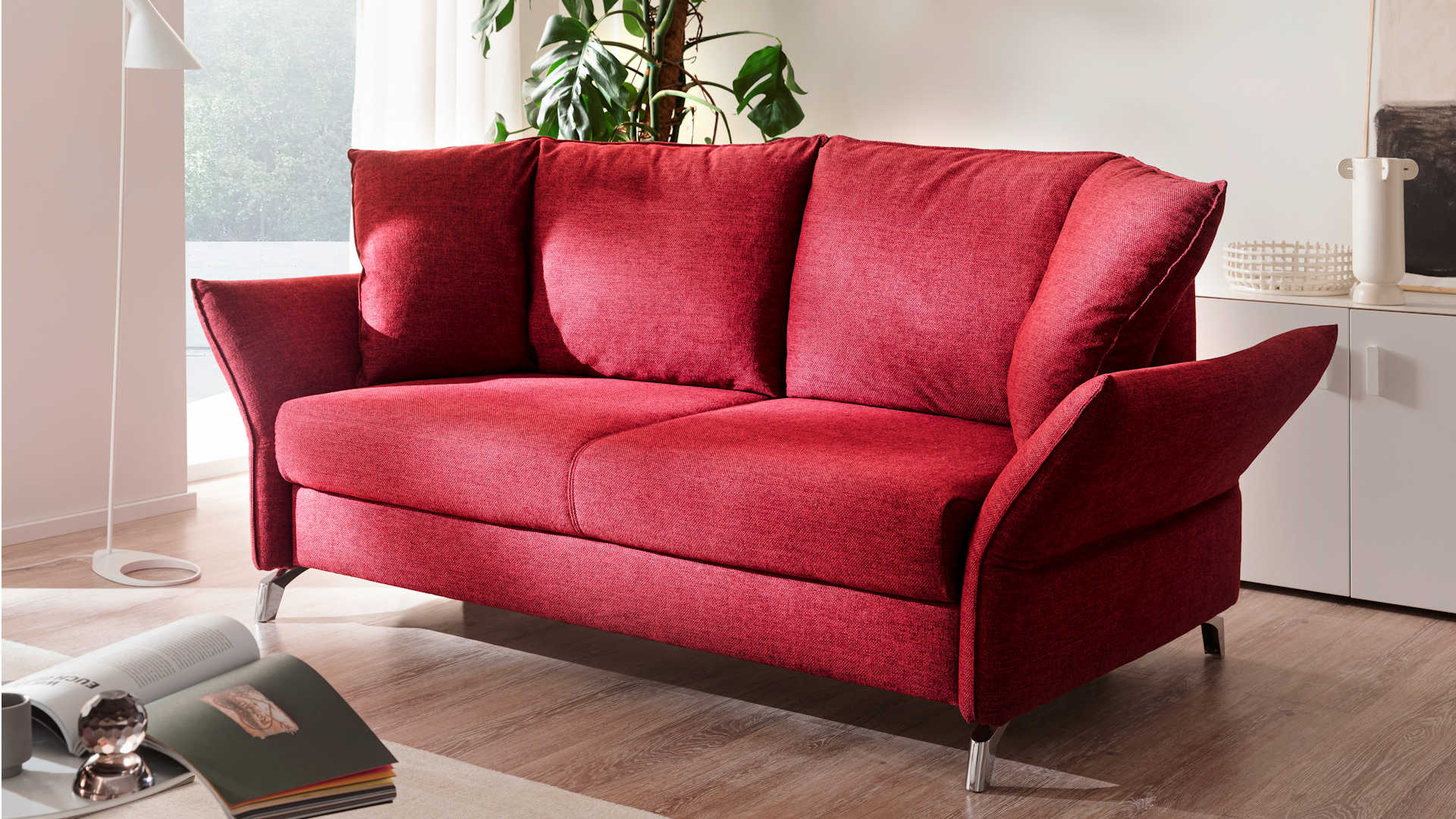 Schlafsofa Z21020 - Stoffbezug, rot