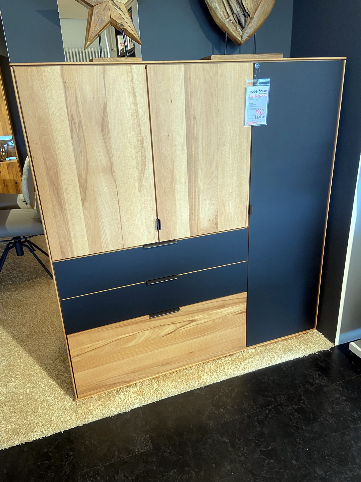 Massivholz Highboard Kernbuche